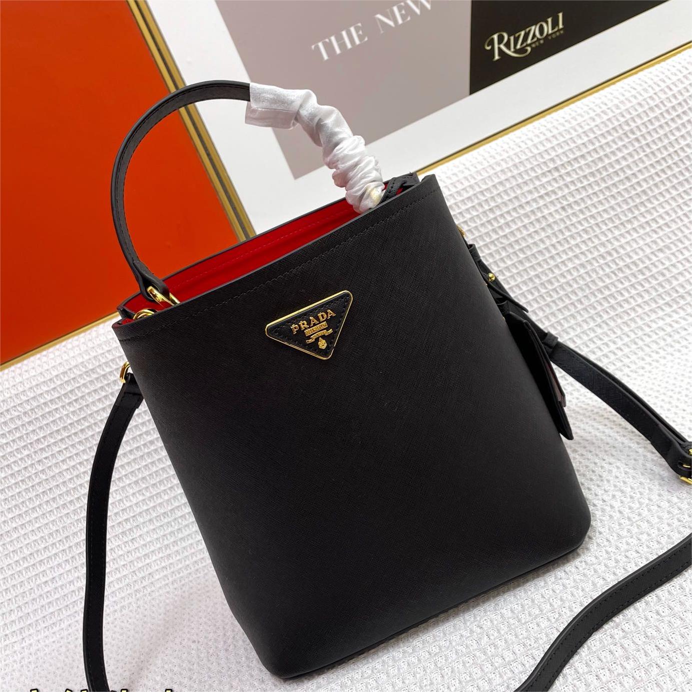 Prada-Double Safiano Cross Pattern Handbag