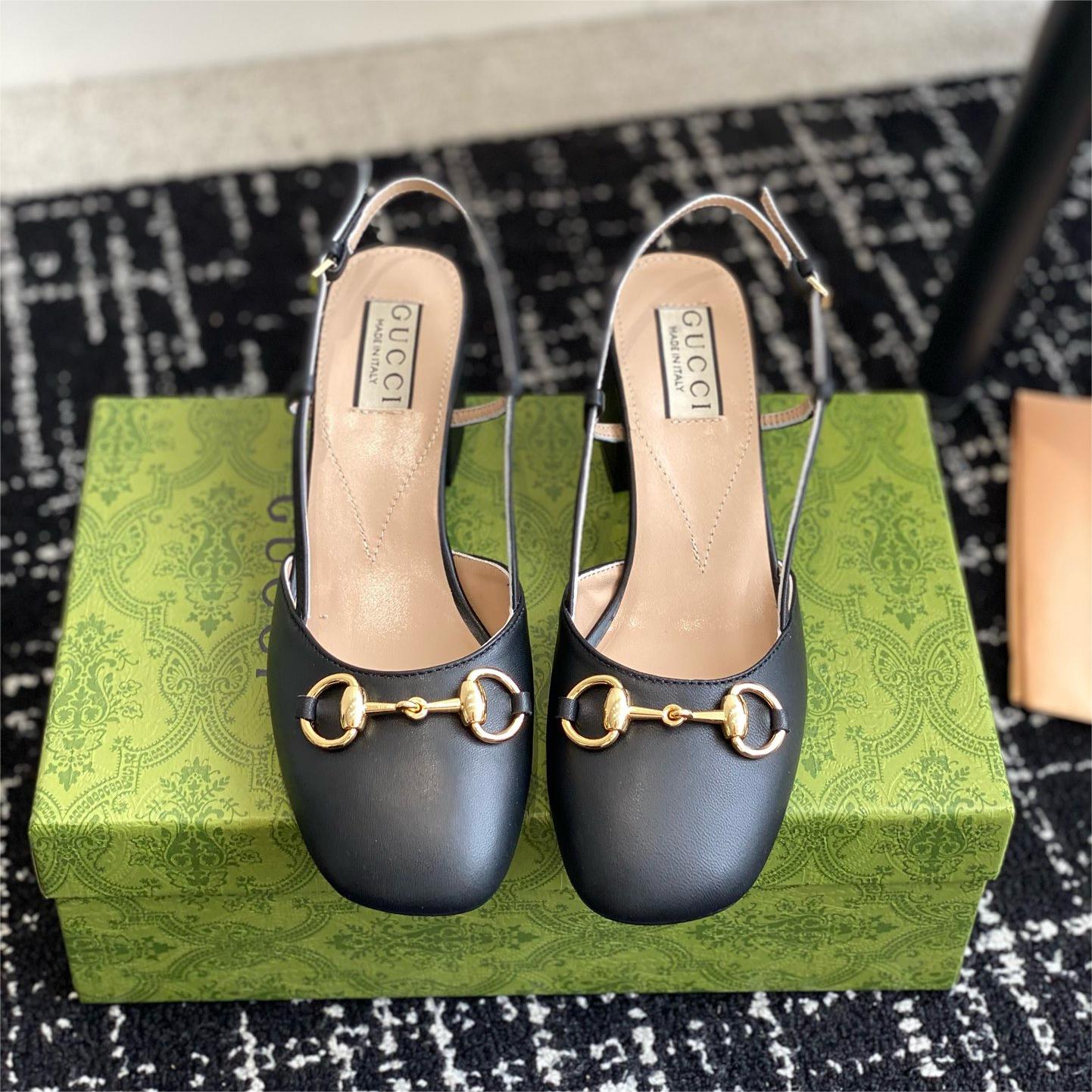 Gucci-New Horseneck Buckle back empty sandals