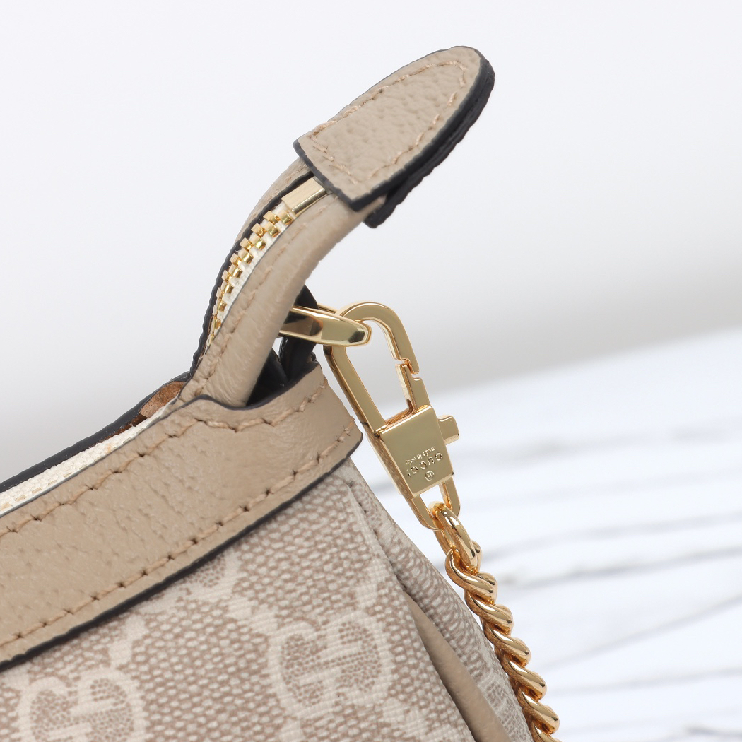 GUCCI- Ophidia Double G Logo Canvas and Leather Handbag
