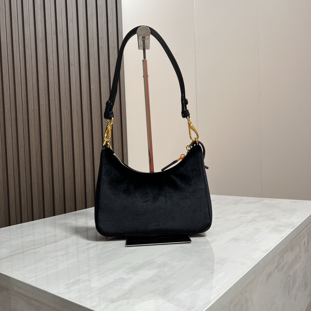 Prada-Velvet Hobo Handheld Underarm Bag Crossbody Bag