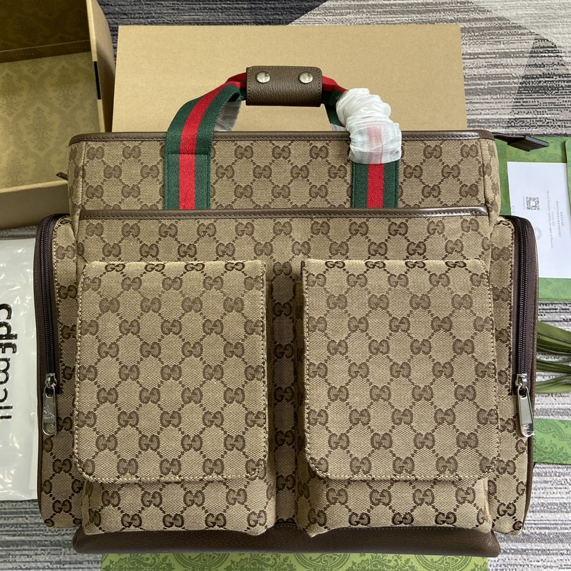 GUCCI - Original Canvas and Leather Backpack Handbag
