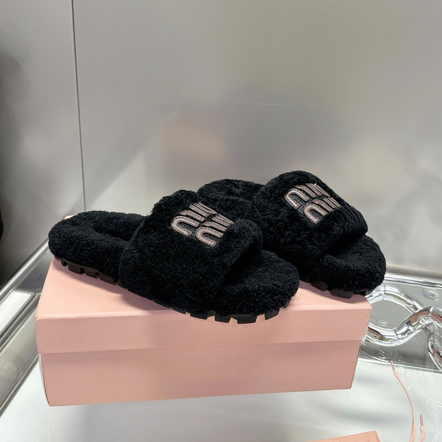 MIU MIU - Thick-soled Furry Slippers