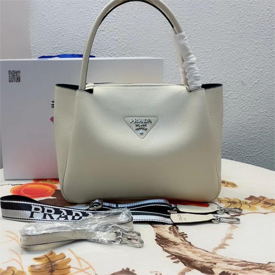 Prada-Imported deer skin patterned cowhide double shoulder straps