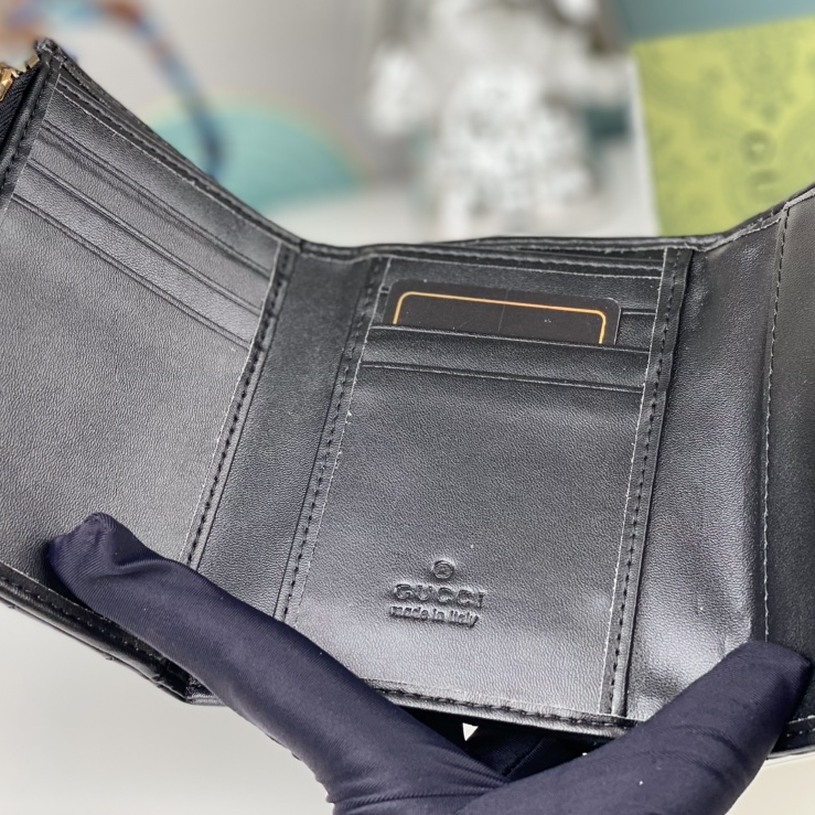 GUCCI - GG Marmont Quilted Leather Short Folding Wallet