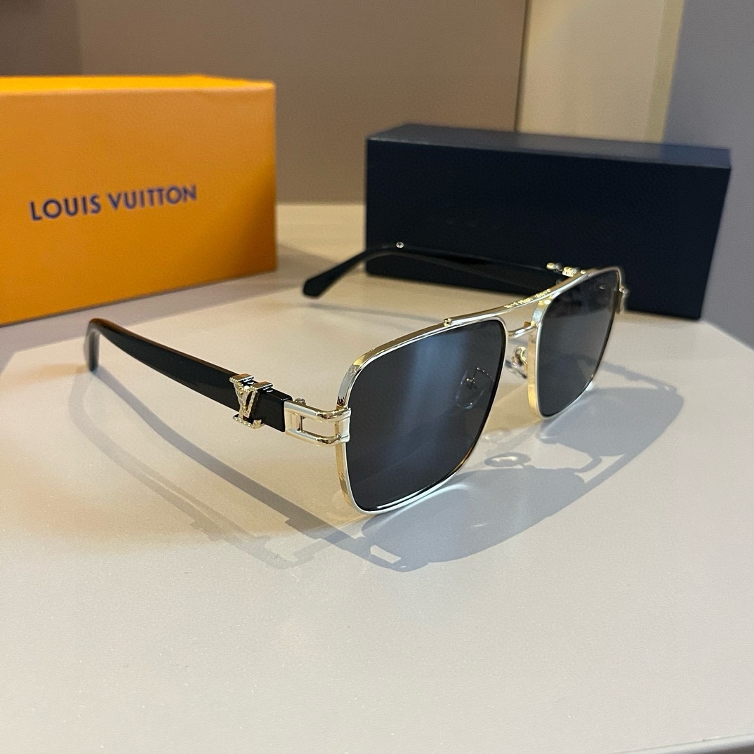 LV-Classic Metal Single Beam Pilot Fashion Sunglasses