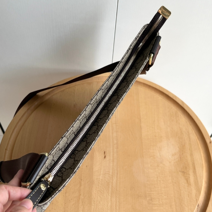 Gucci-Old Flower Canvas Crossbody Bag