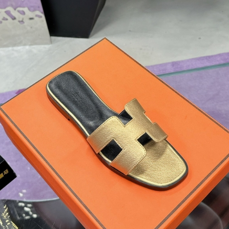 HERMES-Classic Flat Bottomed H Beach Sandals