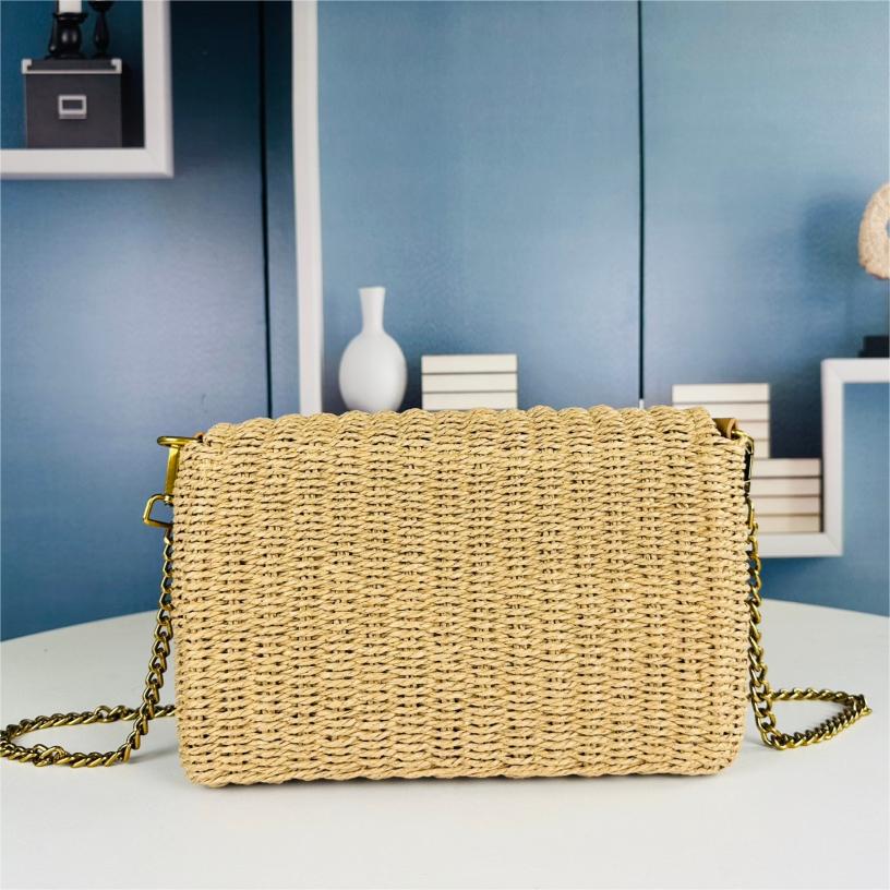 YSL-Kate_Lafite Grass Vine Weaving Craft Chain Bag