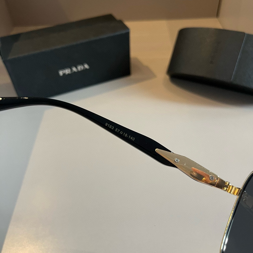 Prada-Pilot Double Beam Toad Mirror Triangle Logo Sunglasses