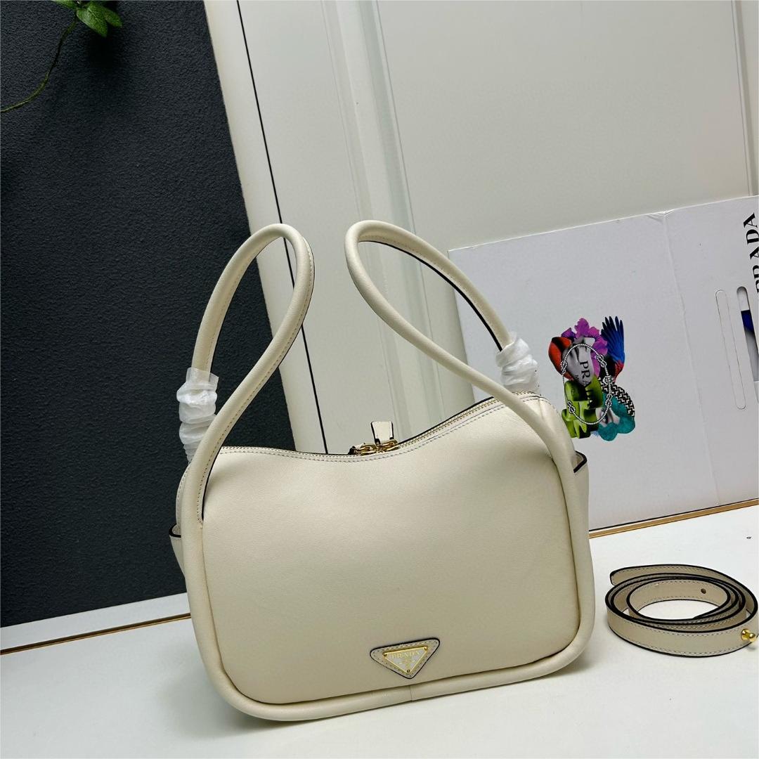 Prada-Soft grain imported calf leather bowling bag