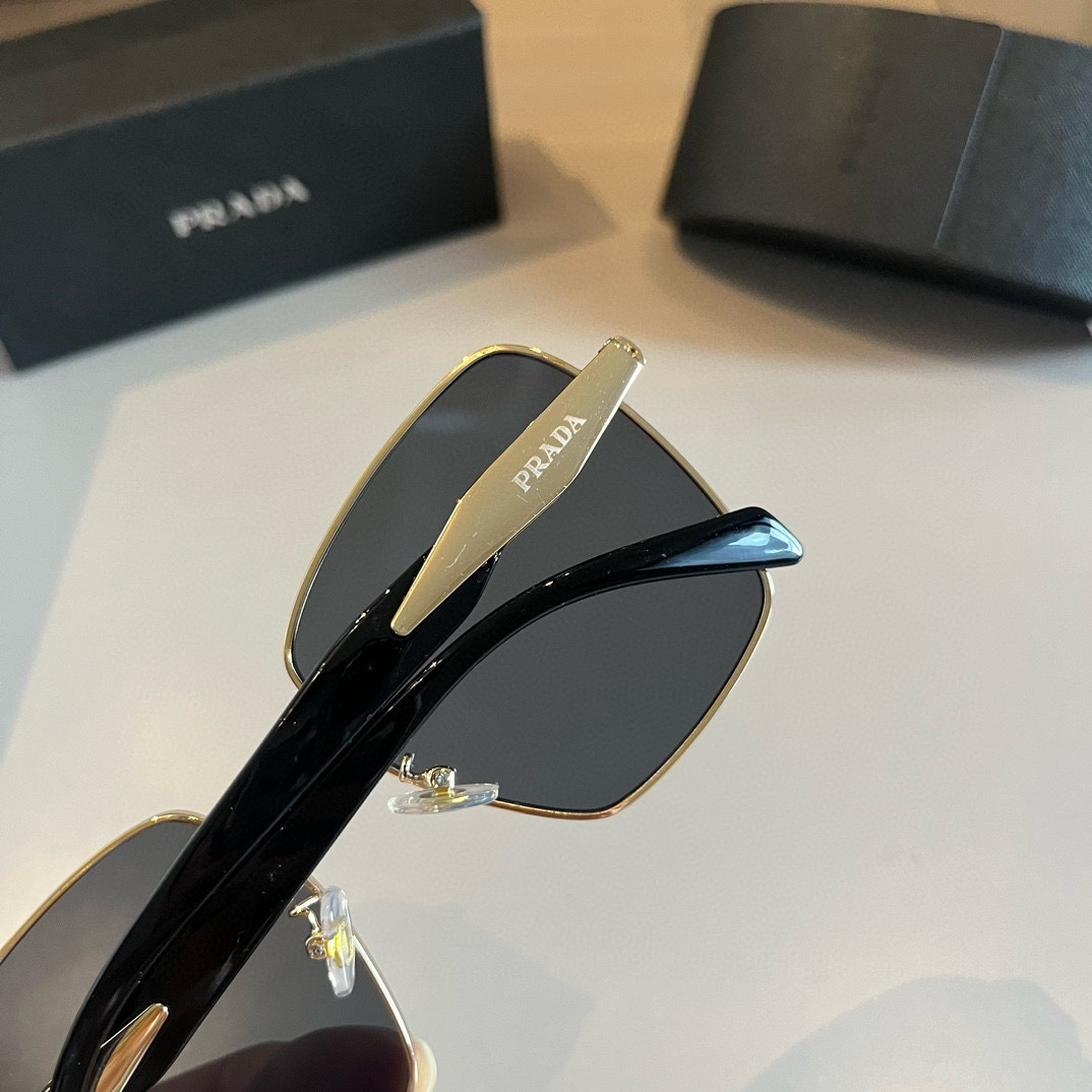 Prada-Pilot Double Beam Toad Mirror Triangle Logo Sunglasses