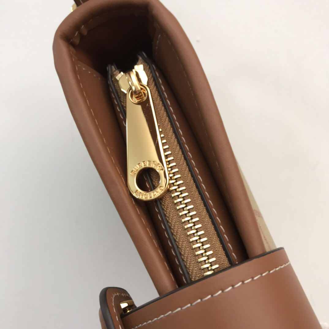 Burberry-Plaid lamb skin crossbody bag