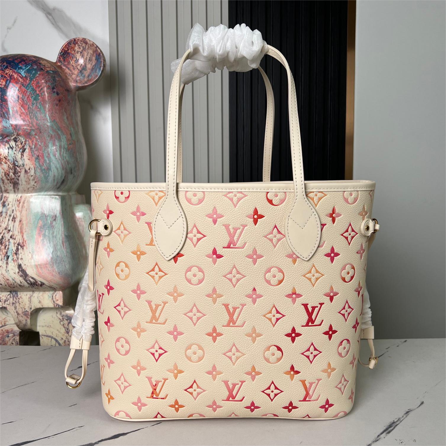 LV-Sunrise Aquarelle Neverfull Medium Tote Bag