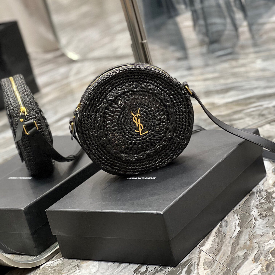 YSL-Round Cake Woven Bag