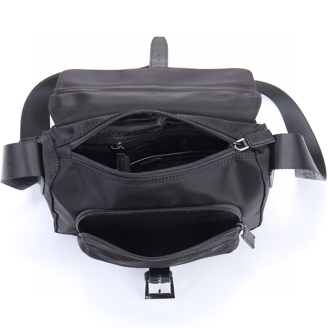 Prada-Imported Nylon Material Safiano Leather Edging