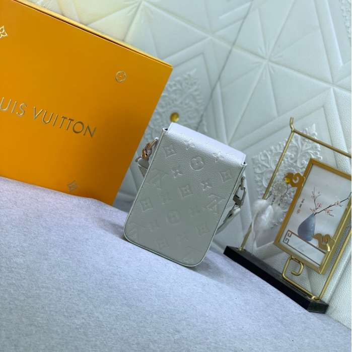 LV-Embossed Cowhide Camera Bag