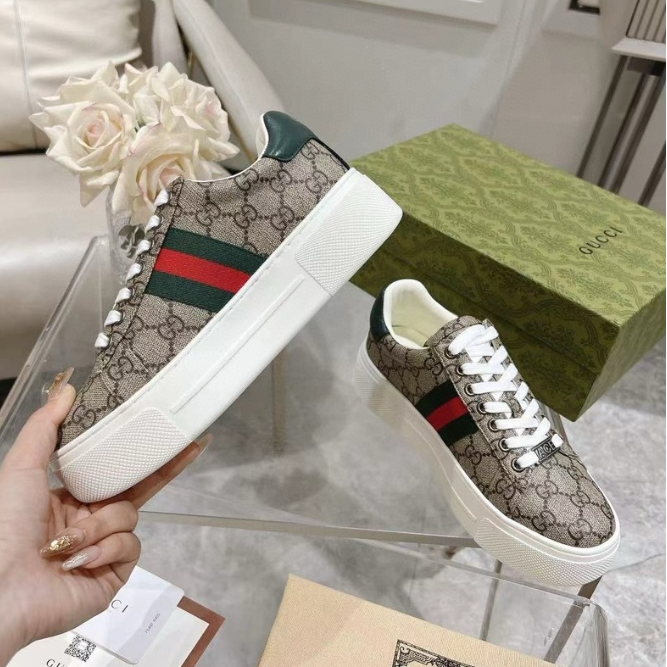 Gucci-Casual Thick Soled White Shoes