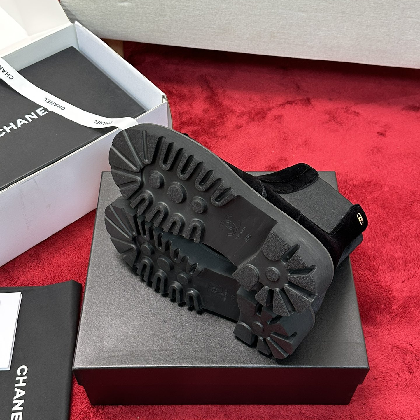 Chanel - Lambskin Platform Ankle Boots