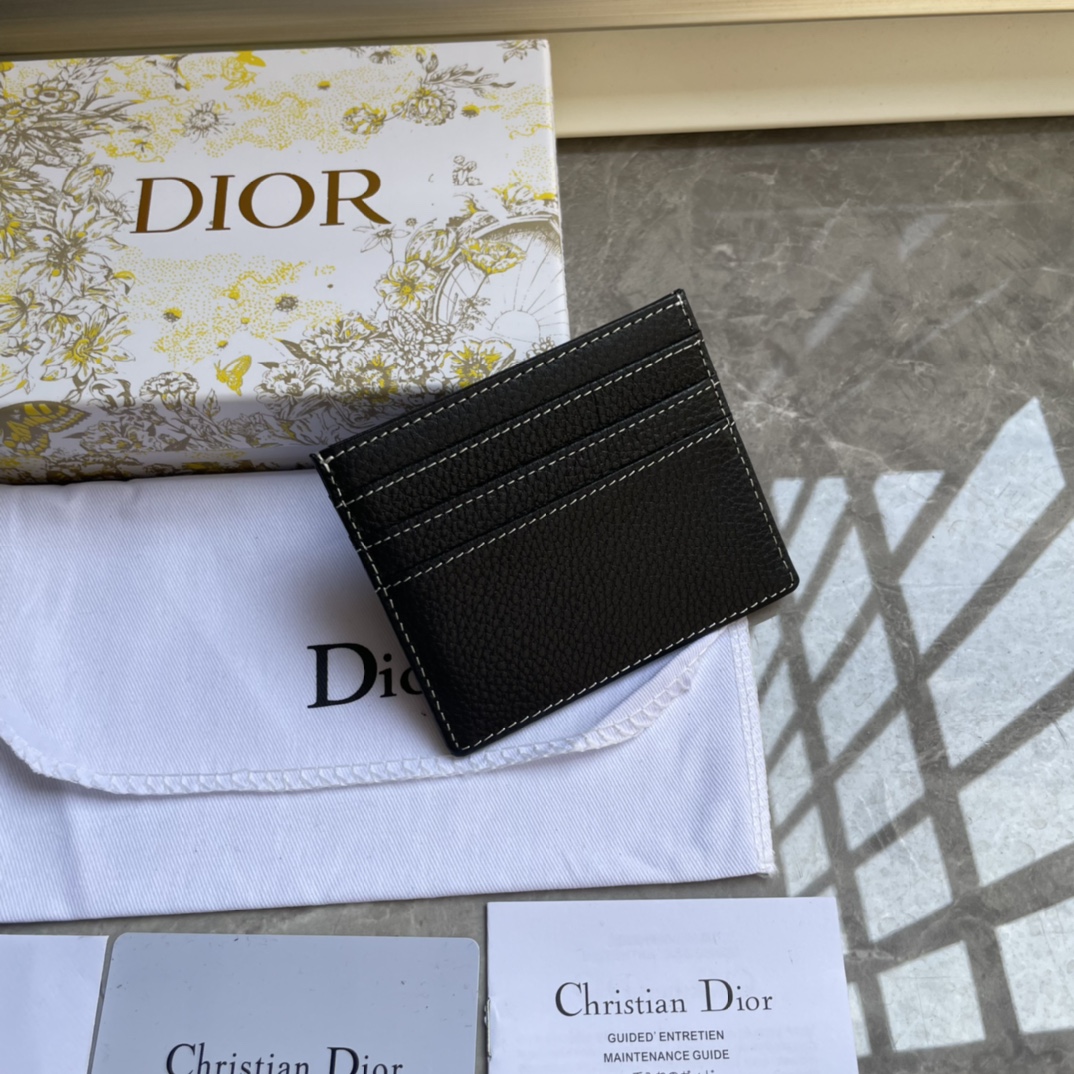 Dior-Saddle clip black grain cowhide leather