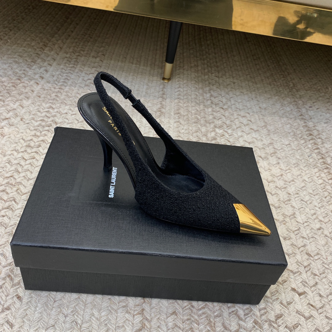 YSL-Metal pointed tip shoes