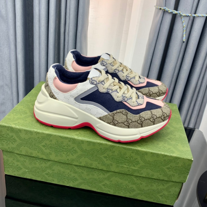 Gucci-Old Flower Color Blocked Dad Shoes