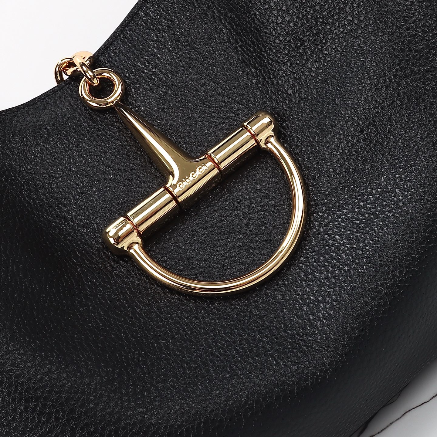 Gucci- Softbit series semi horseneck buckle leather bag