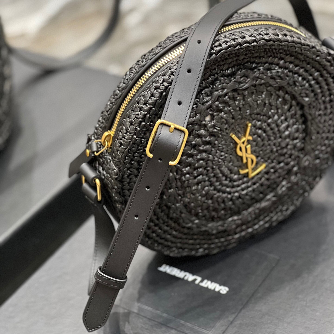 YSL-Round Cake Woven Bag