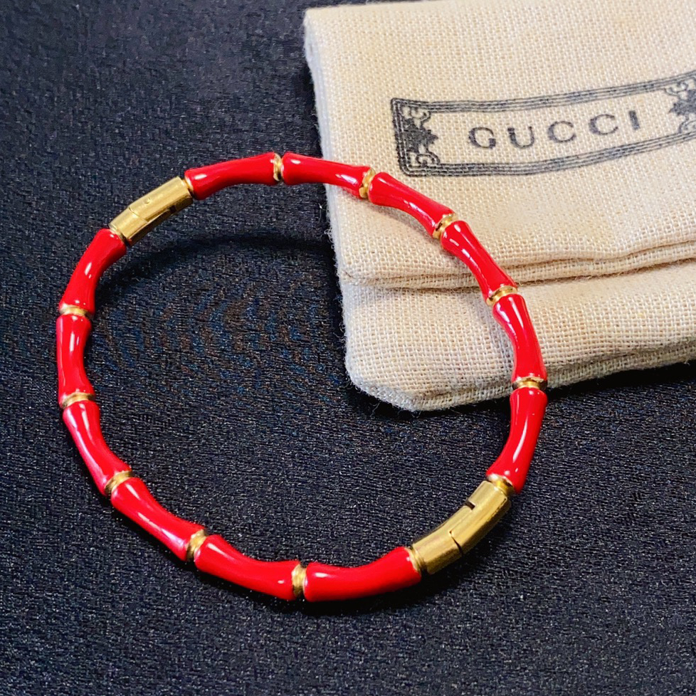 GUCCI - Red Bamboo Bracelet