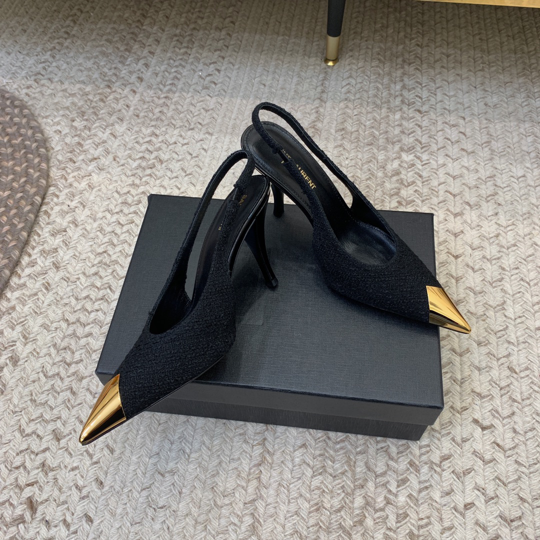 YSL-Metal pointed tip shoes