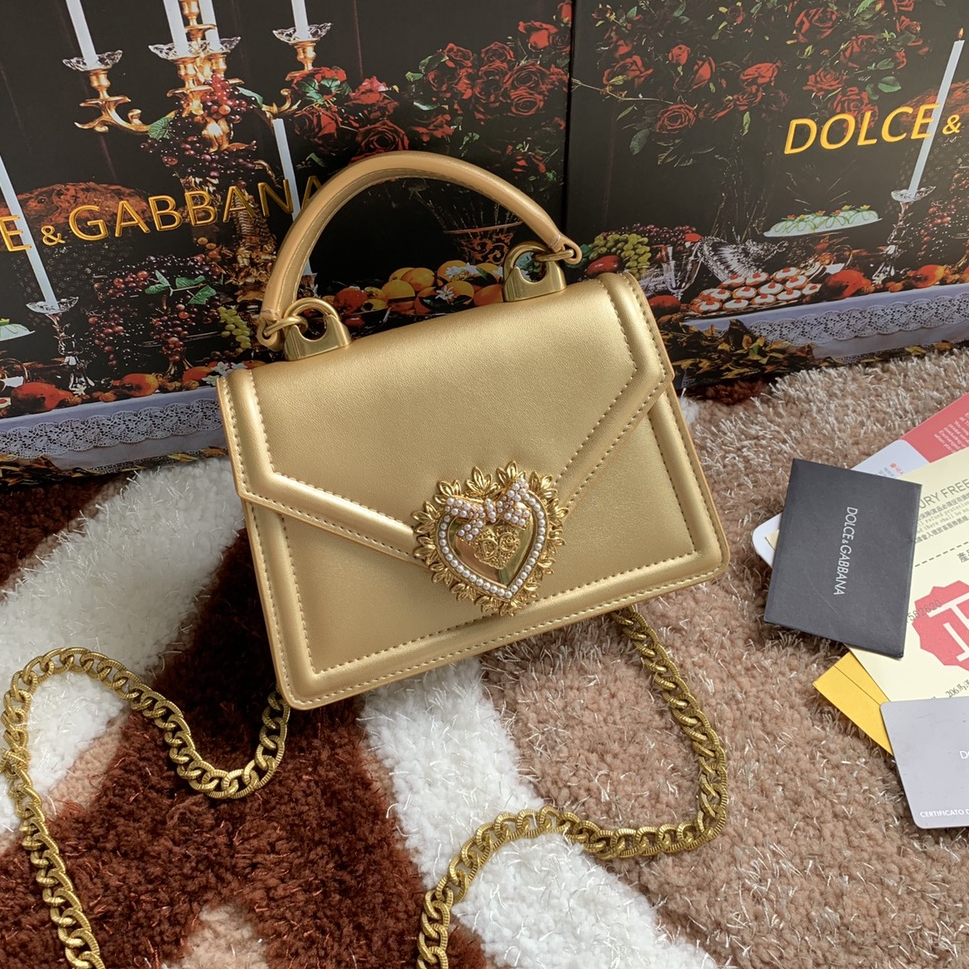 DOLCE & GABBANA - Leather Chain Handle Crossbody Bag