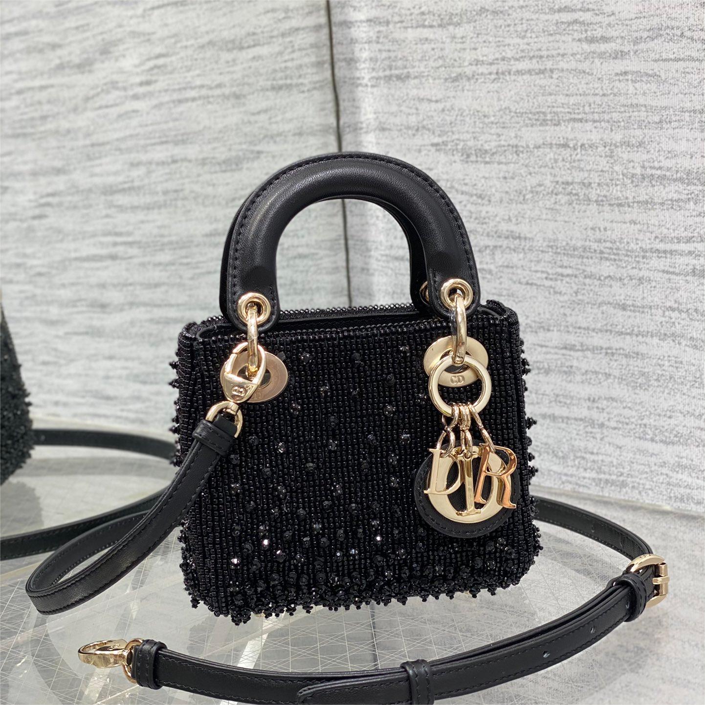 Dior-Lady limited edition handmade bead micro series bag