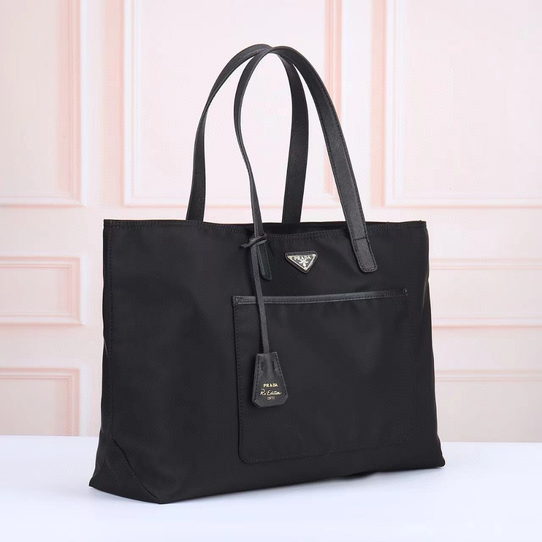 Prada-Imported waterproof fabric shopping bag handbag