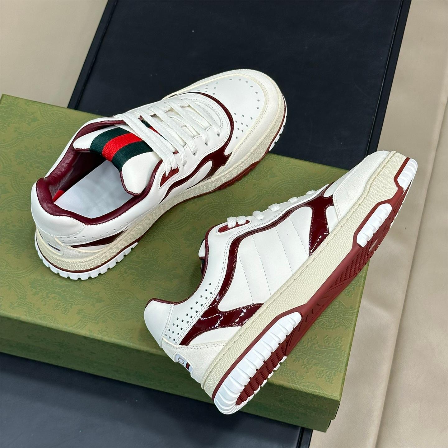 Gucci-Red Web's New Board Shoes