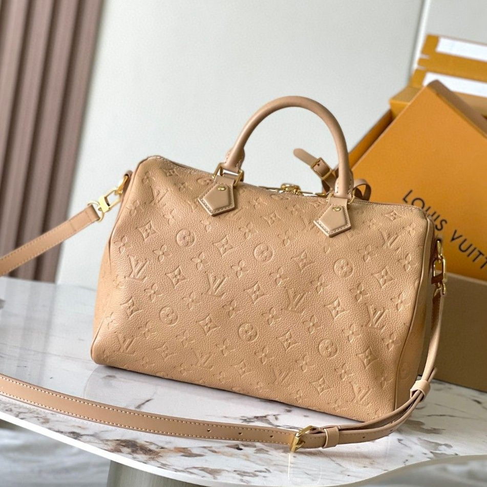 LOUIS VUITTON - Speedy Soft 30 Cowhide Leather Shoulder Crossbody Travel Bag