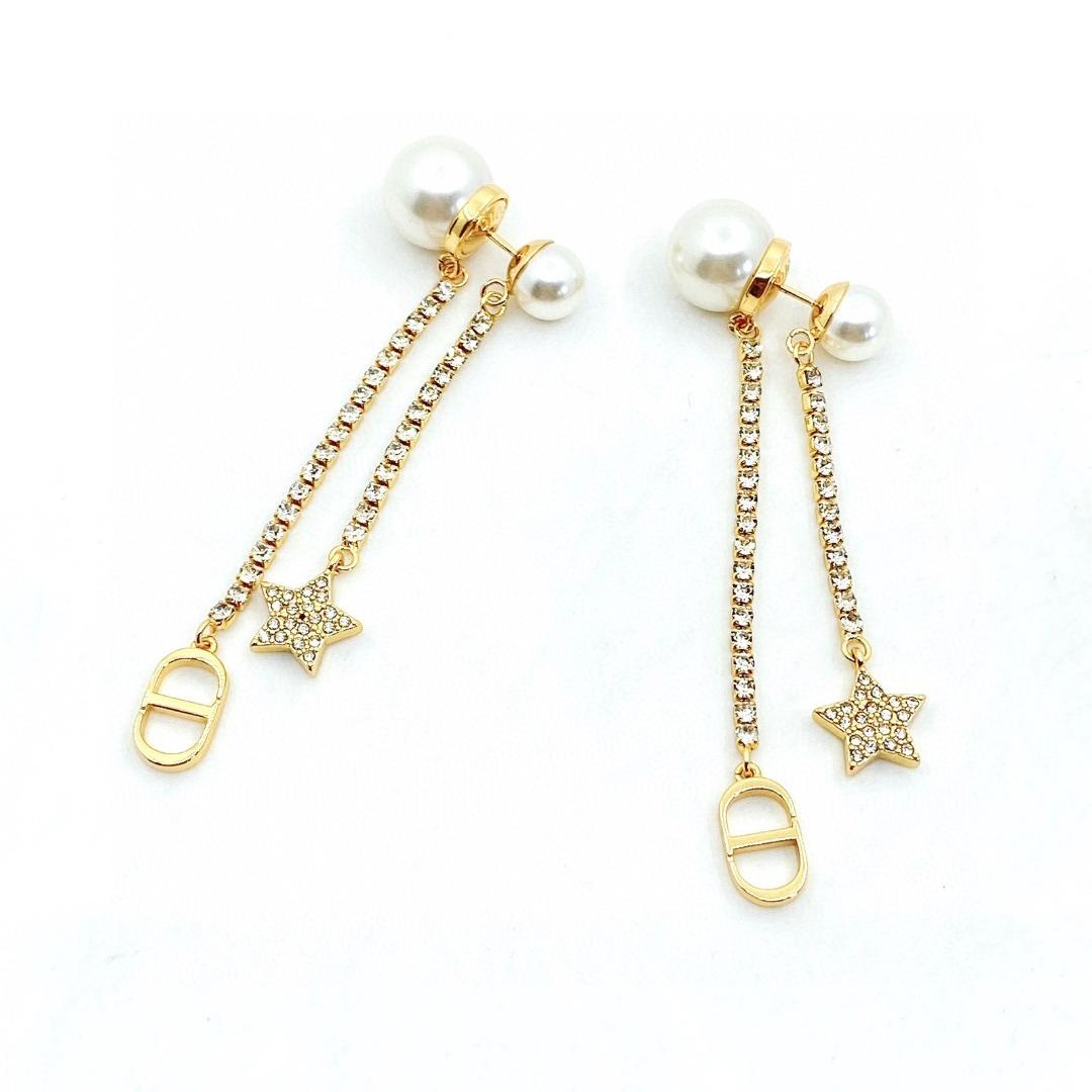 Dior-Bead suspension chain tassel