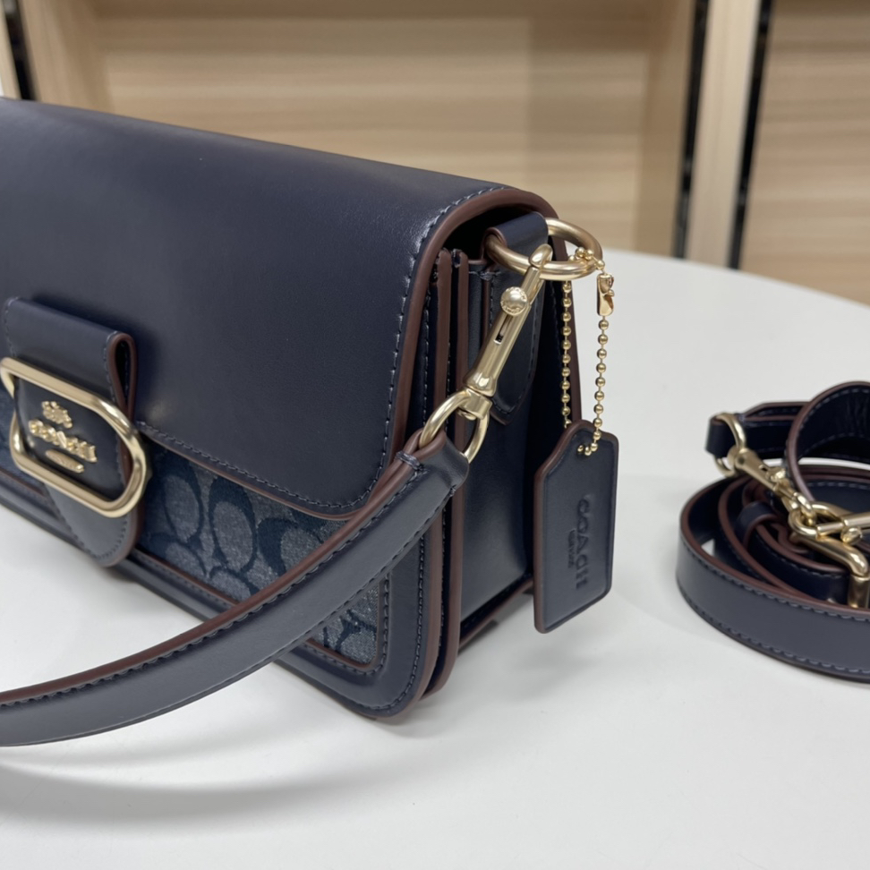 COACH - Morgan 27 Leather with Fabric Underarm Bag Handbag Shoulder Bag