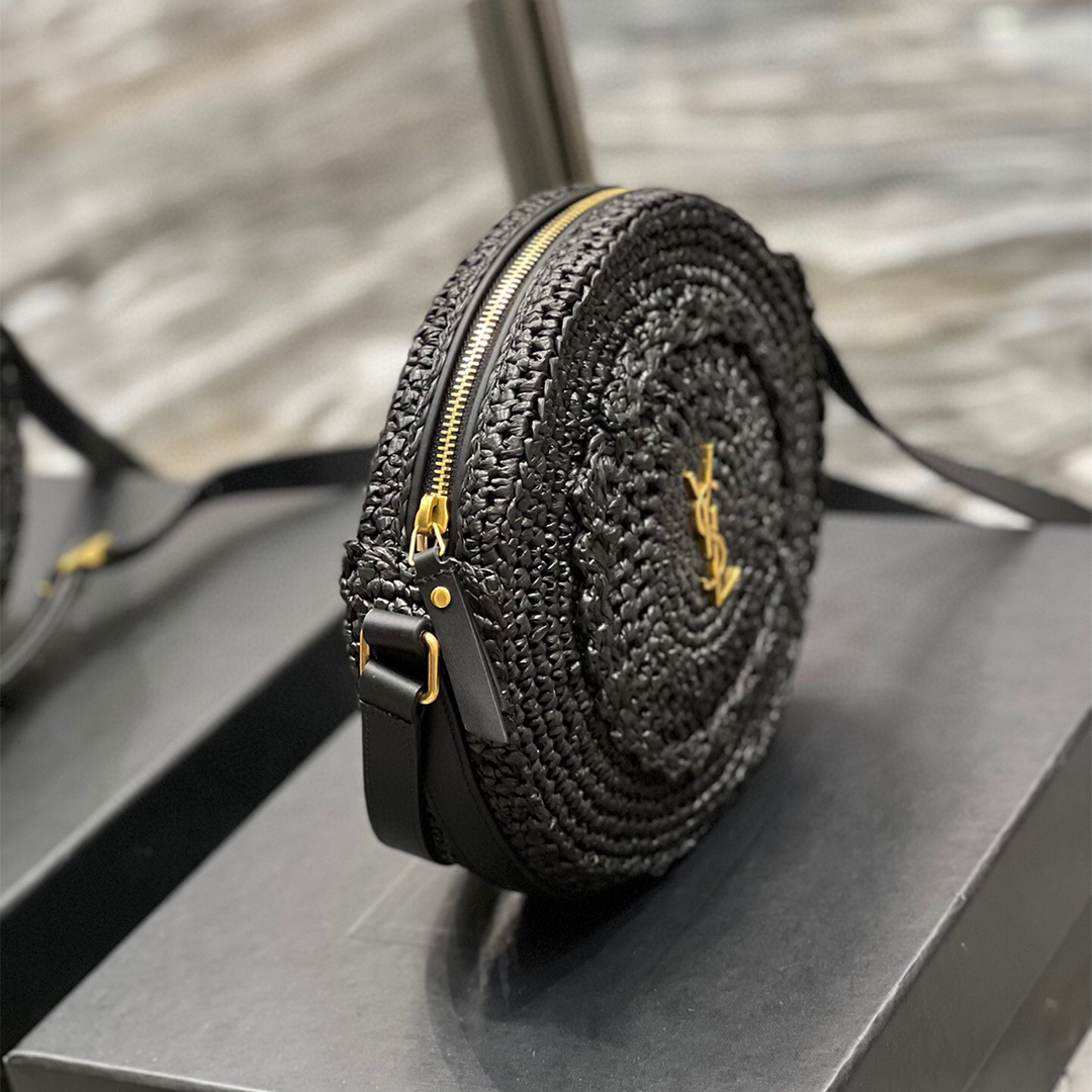YSL-Round Cake Woven Bag