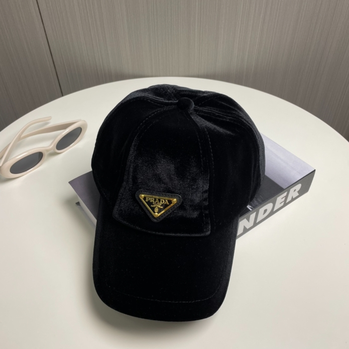 Prada-Velvet Baseball Cap