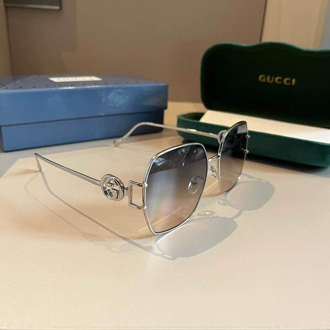 Gucci-unisex round frame fashionable sunglasses