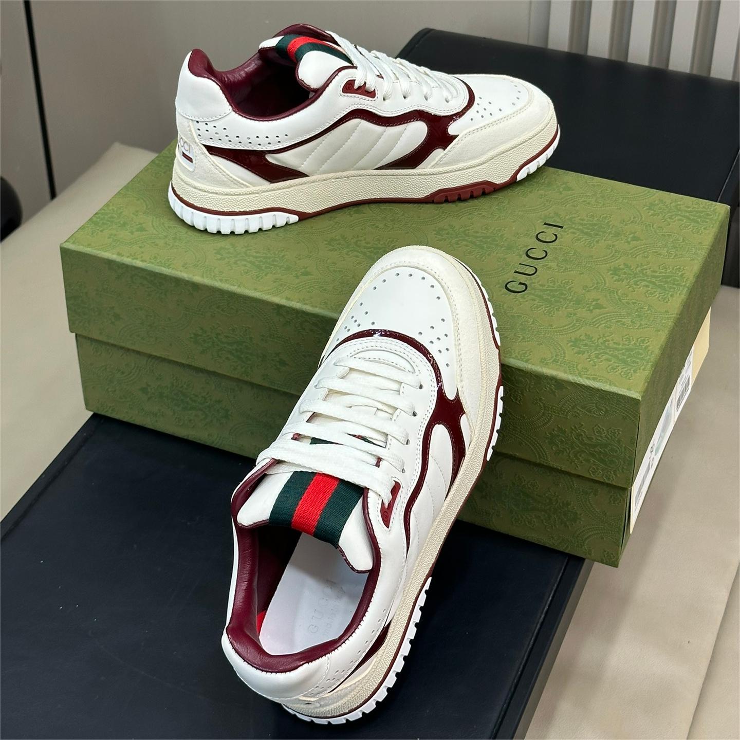 Gucci-Red Web's New Board Shoes