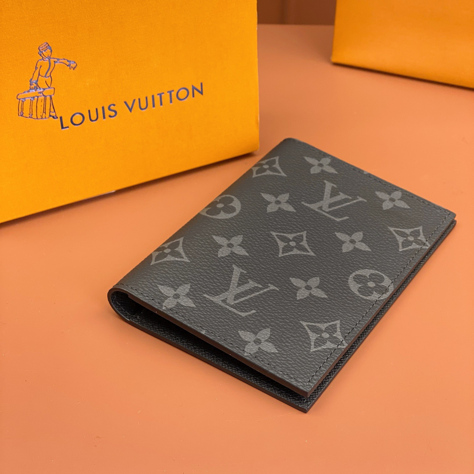 LV - Four Credit Card Slots Coated Canvas Passport Holder