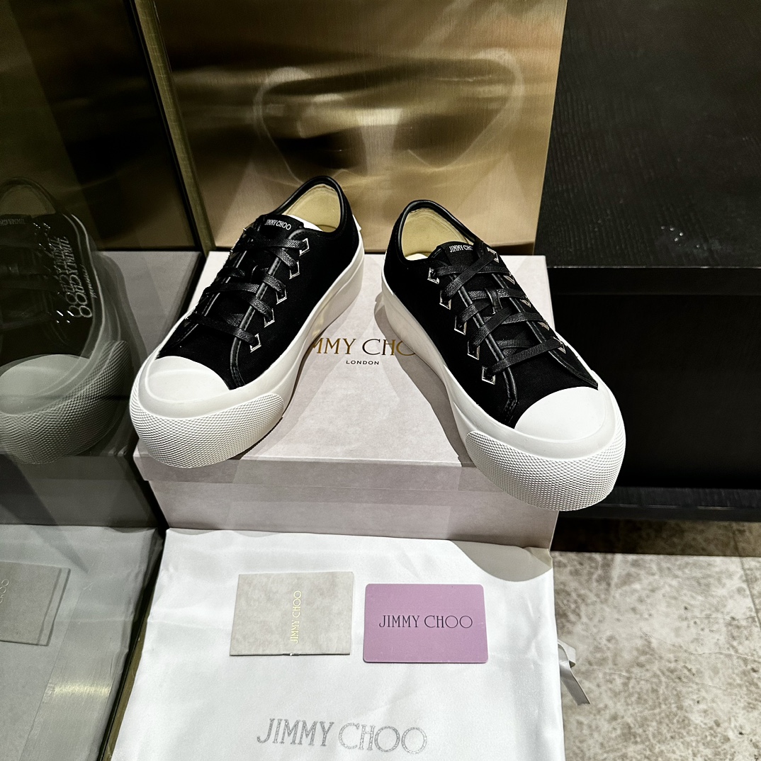 Jimmy Choo-Canvas casual white shoes