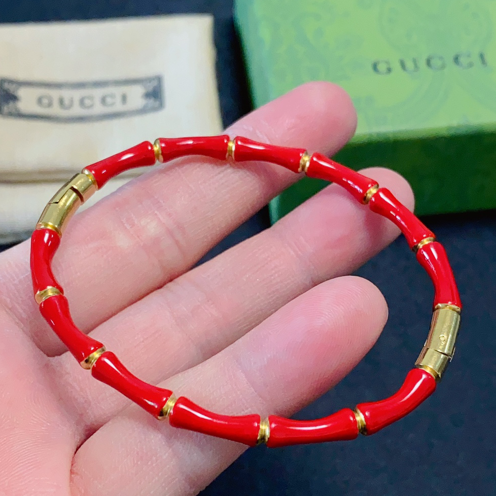 GUCCI - Red Bamboo Bracelet