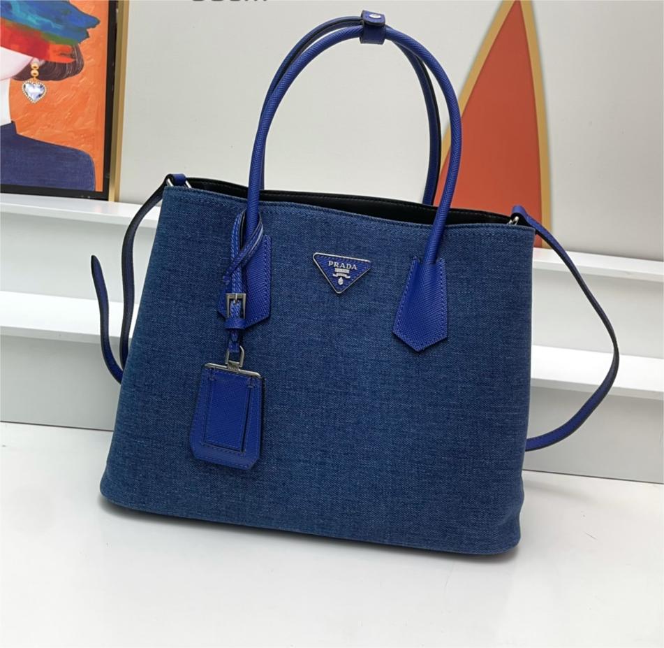 Prada-Cowboy top layer cross pattern cowhide used bag