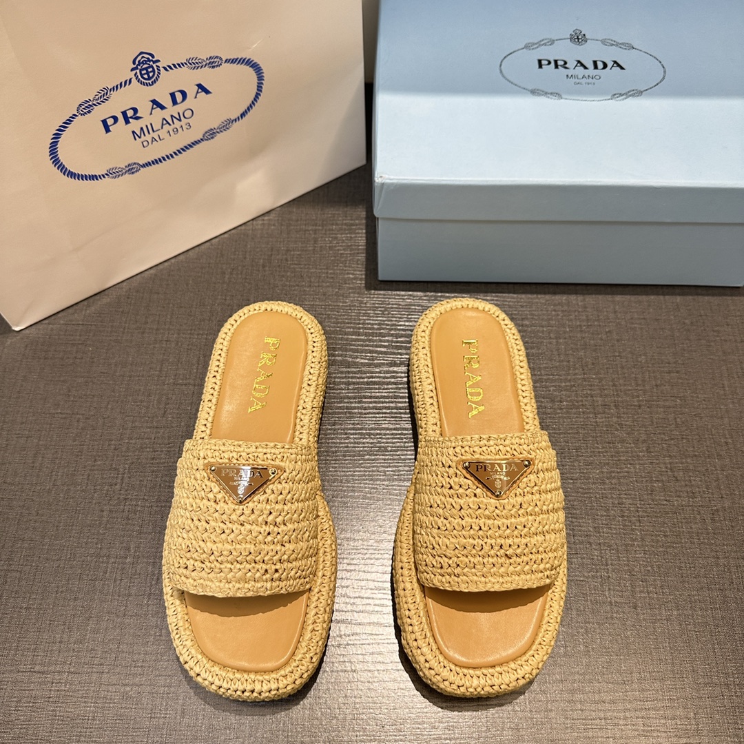 Prada-straw sandals