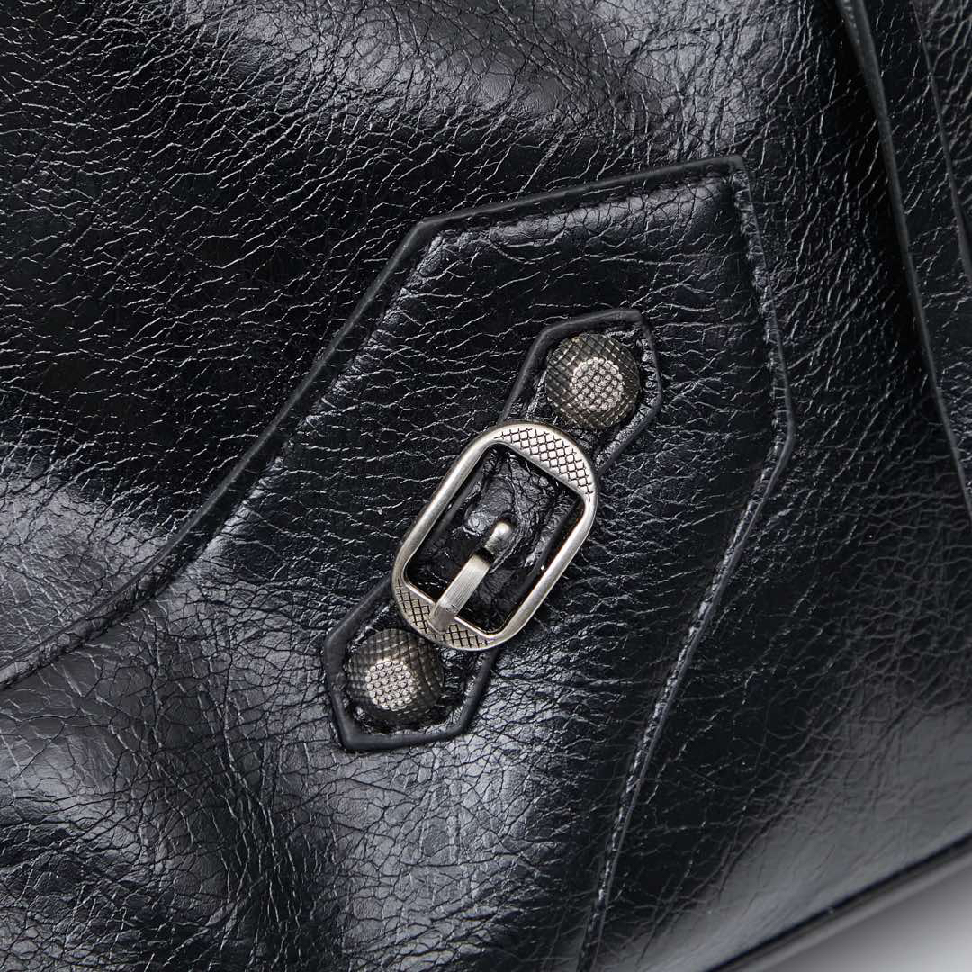 Balenciaga-Silver buckle motorcycle bag