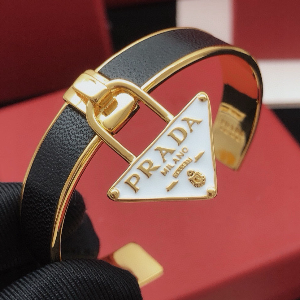 PRADA - Logo Brass Bracelet