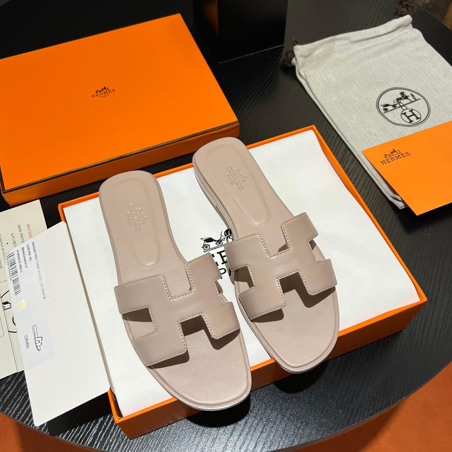 Hermes-Plain series H slippers