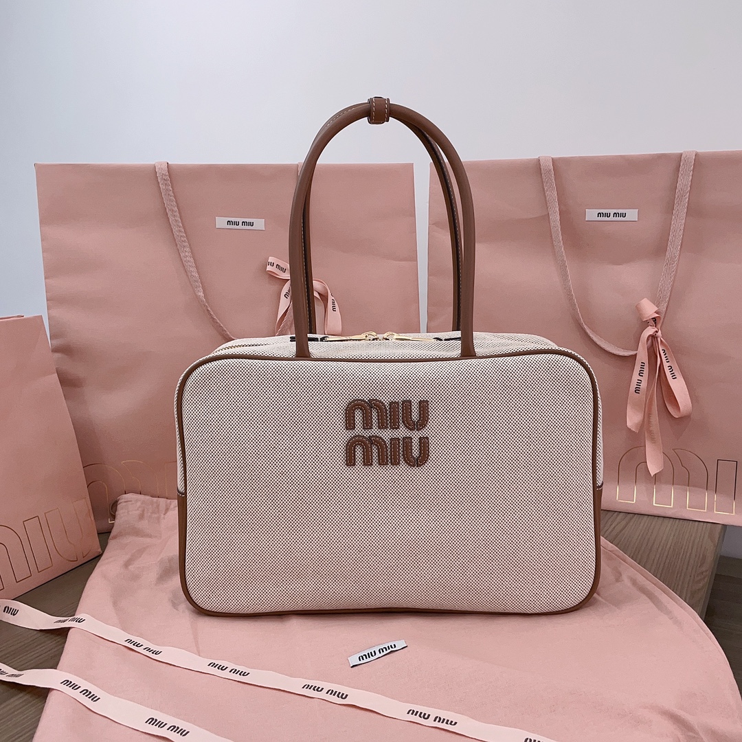 MIU MIU-Canvas briefcase