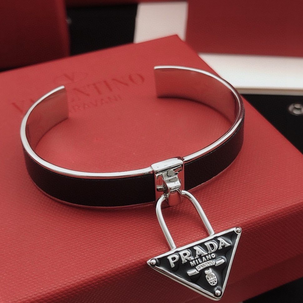 PRADA - Logo Brass Bracelet
